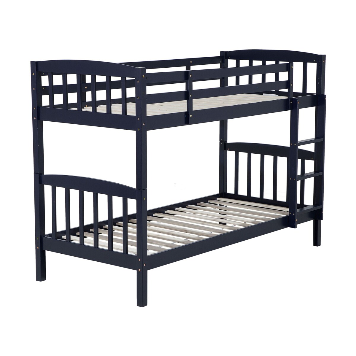 Łóżko piętrowe z szufladami drewniane 90 x 200 cm niebieskie REVIN