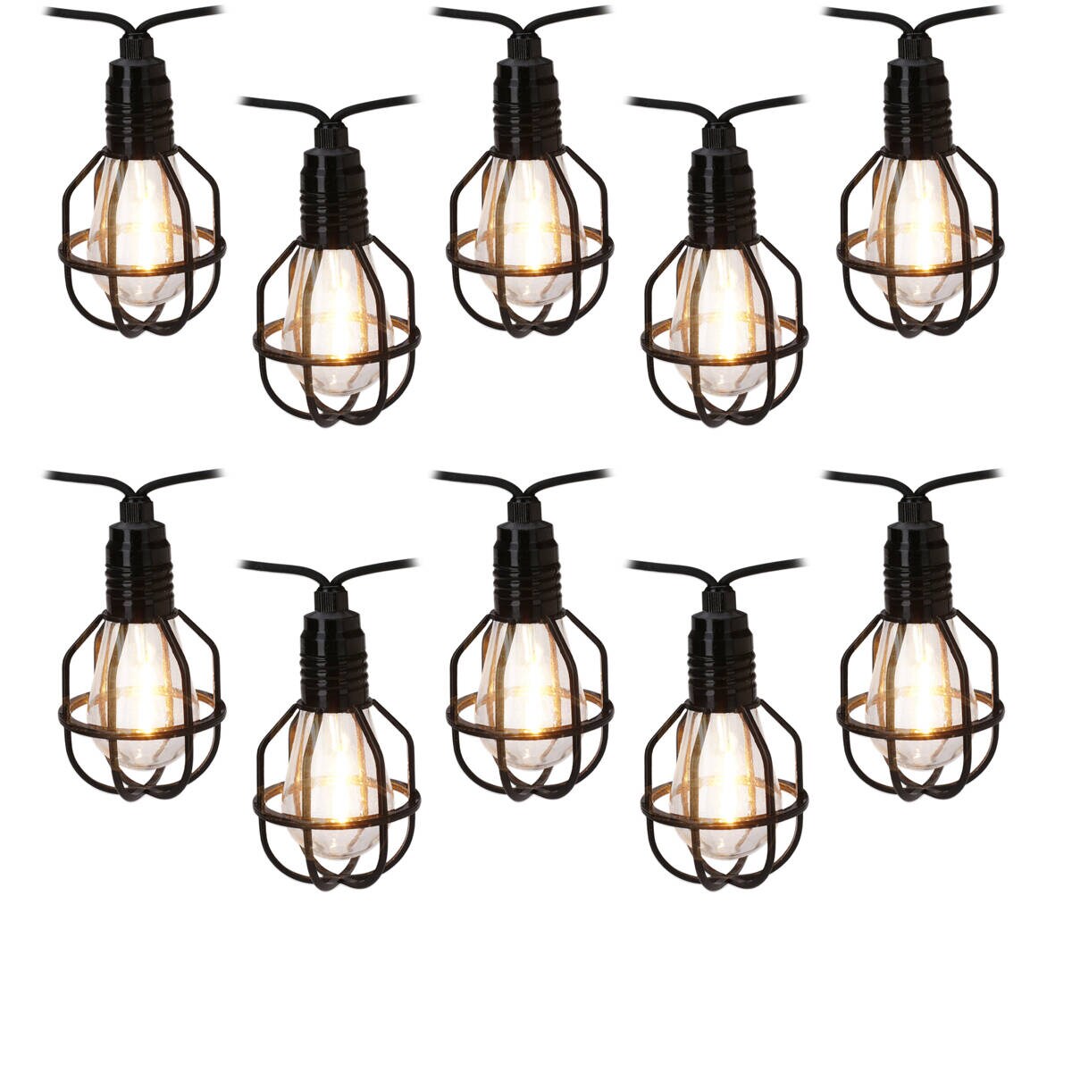Girlanda solarna do ogrodu PARTY ALL NIGHT, 10 lampek w industrialnym stylu