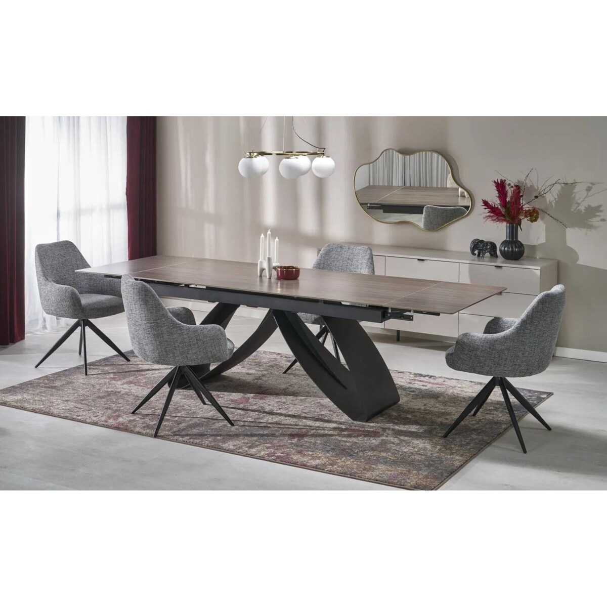 Krzesło tapicerowane K564 szare obracane