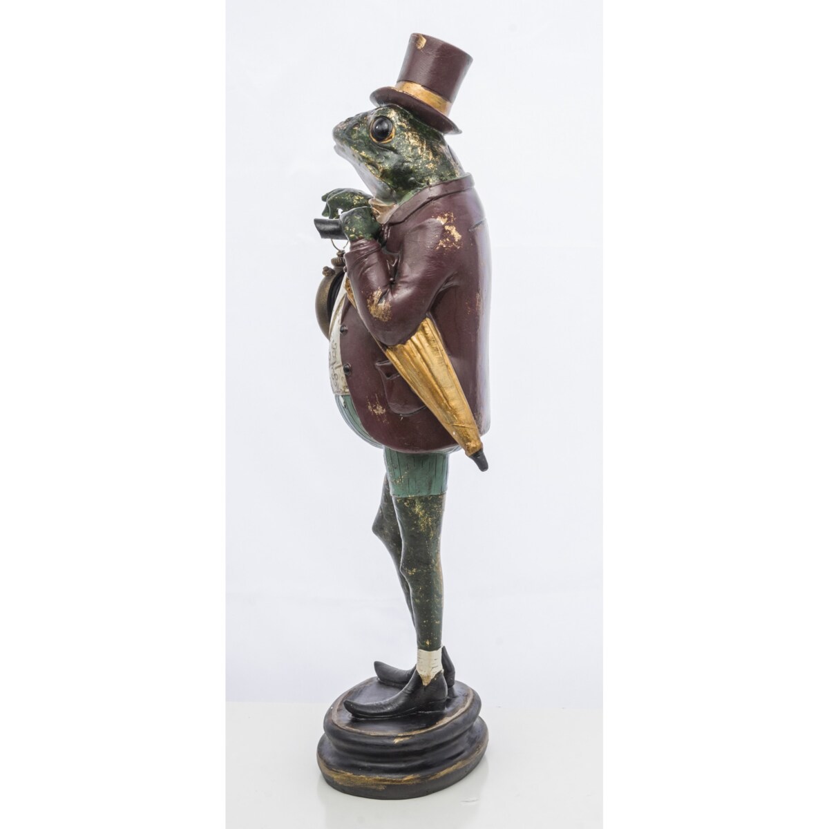 Dekoracja - figurka Żabi elegant z zegarkiem 46x15,5x14cm