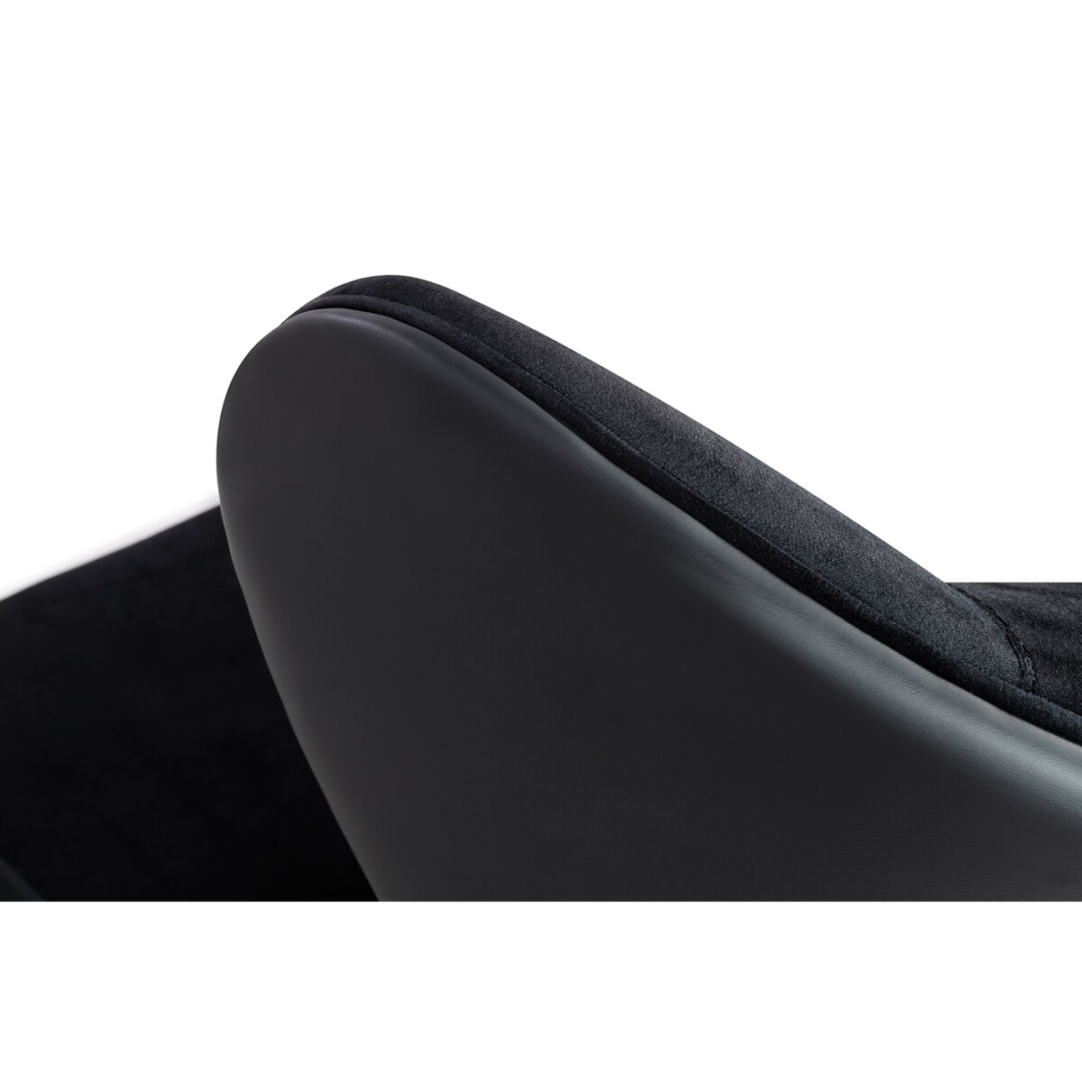 Fotel HAMPTON VELVET czarny, ekoskóra czarna - złota podstawa