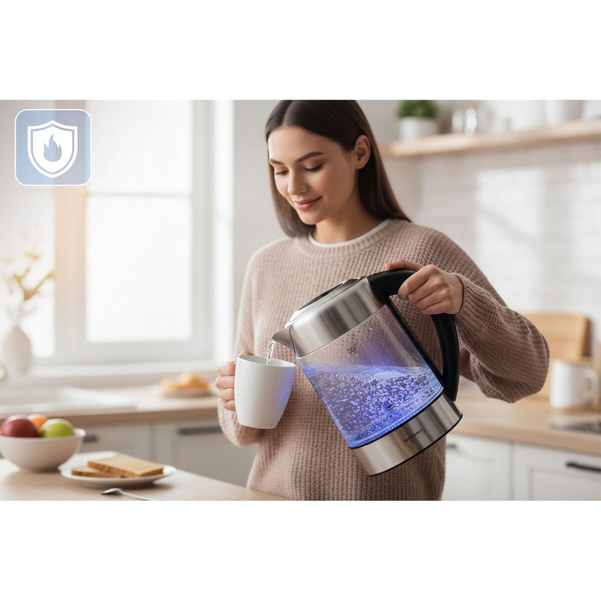 Czajnik elektryczny szklany z regulacja temperatury 1,7l Berdsen 371400