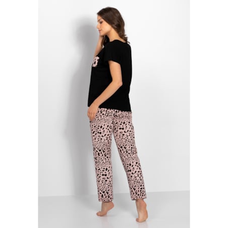 Piżama Cathy Black-Pink, M