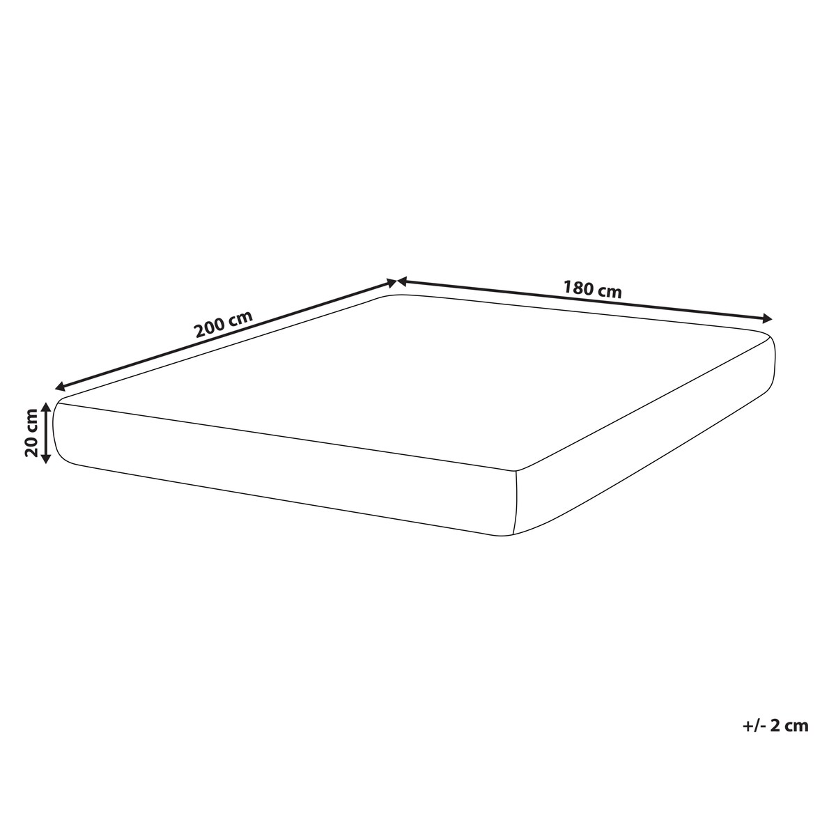 Materac termoelastyczny WHISPER MEMORY 7 PLUS H2/3 średnio twardy 180 x 200 cm