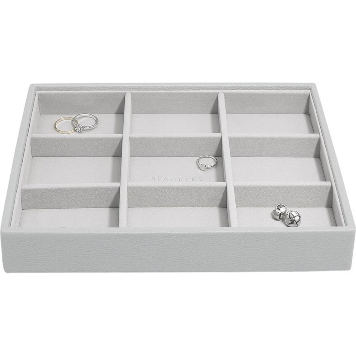 Szkatułka na biżuterię Stackers 9 komorowa classic kamienna szarość