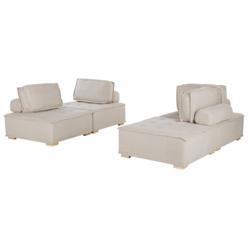 Modułowy komplet wypoczynkowy 4-osobowy beżowy TIBRO