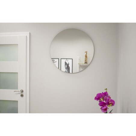 Okrągłe Lustro Wiszące 80 Cm Bez Ramy