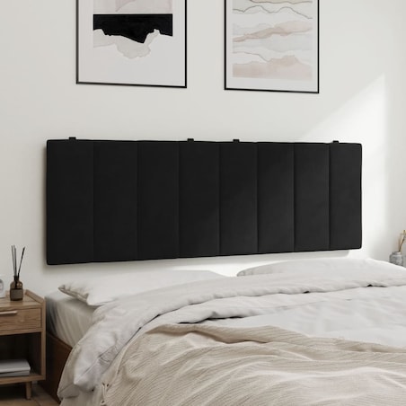 vidaXL Poduszka na wezgłowie, Hanko, czarna, 120 cm, aksamitna