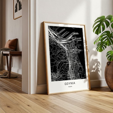 plakat gdynia mapa 21x30
