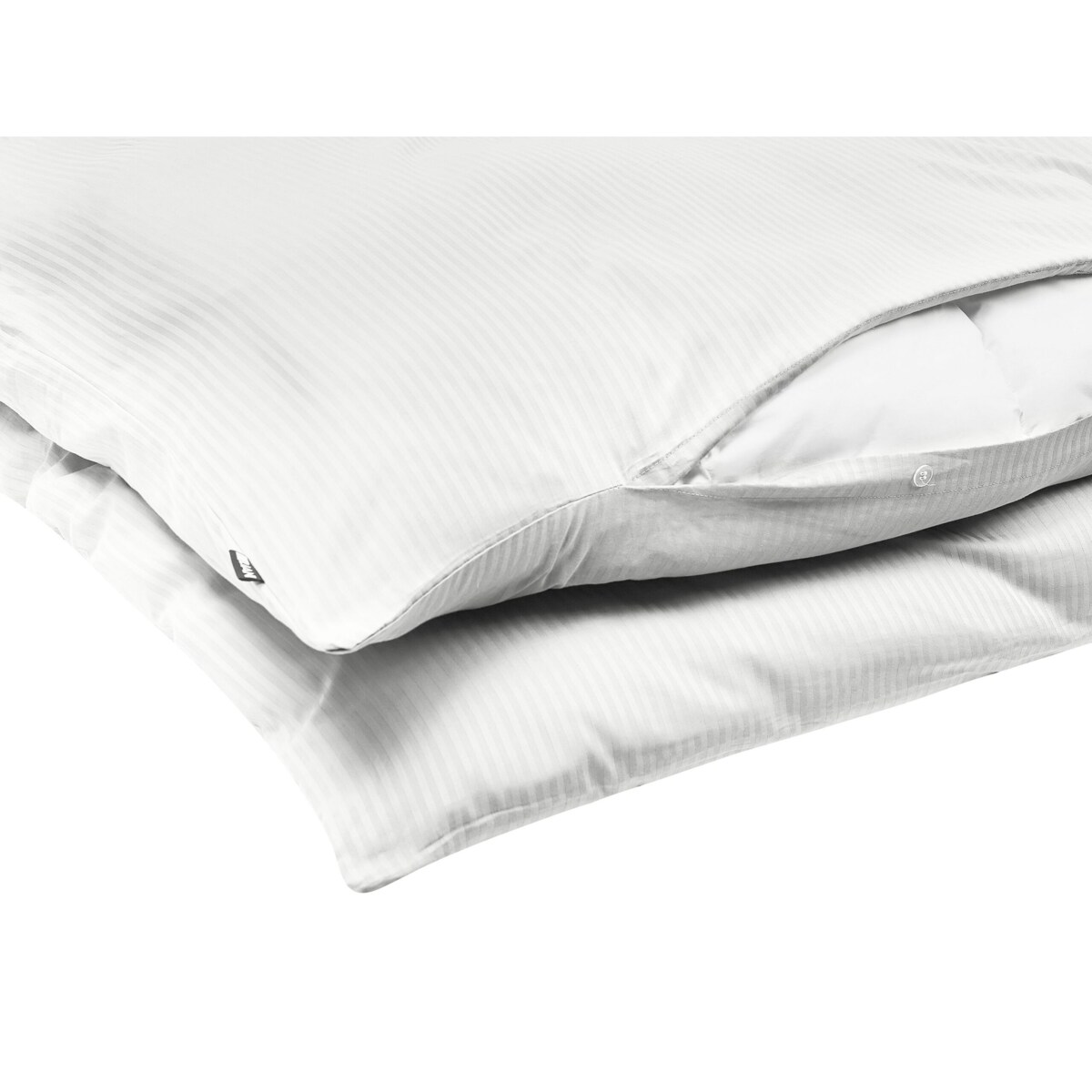 Komplet pościeli bawełnianej satynowej w paski 135 x 200 cm biały AVONDALE