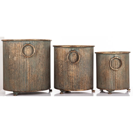 Osłonka metalowa 3 szt. 32x30,5 i 28,5x26 i 24x21,5cm UMMERO-2 patyna