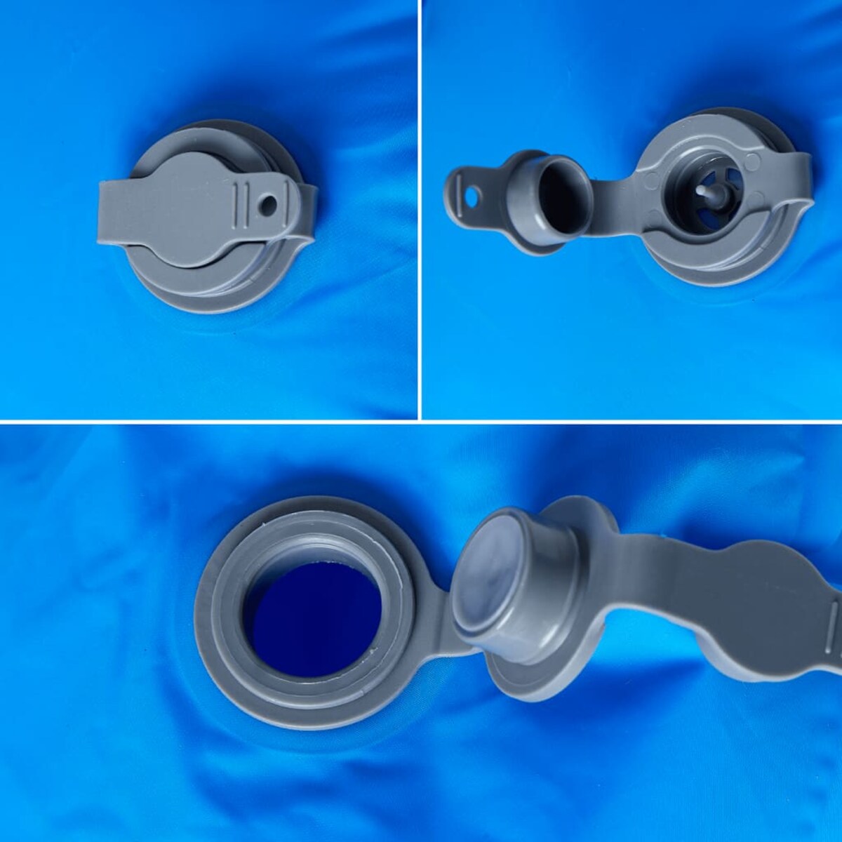 vidaXL Materac kempingowy z poduszką, 1-osobowy, niebieski