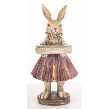 Figurka - króliczka 20x10x8cm AMELIA ze skrzynką na kwiaty