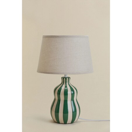 Lampa stołowa Jolira ceramiczno-lniana 40 cm