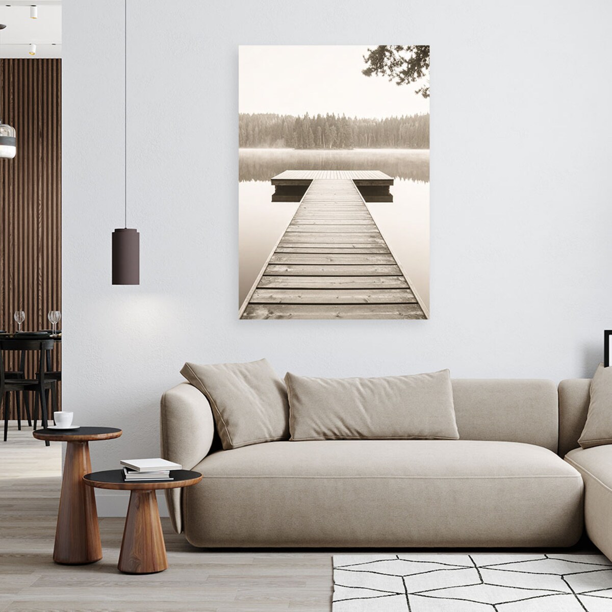 Obraz do salonu sypialni biura, Pomost jezioro pejzaż natura 40x60