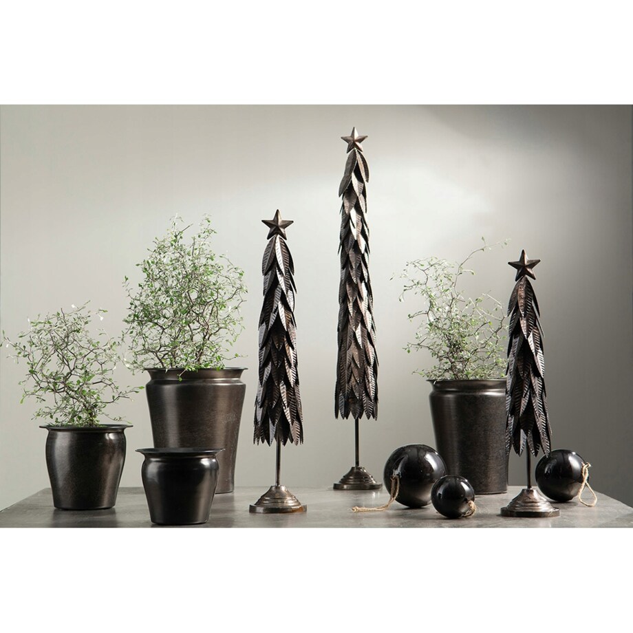 FIGURKA ŚWIĄTECZNA CHOINKA METALOWA SREBRNA LOFT NA ŚWIĘTA PREZENT WYSOKA