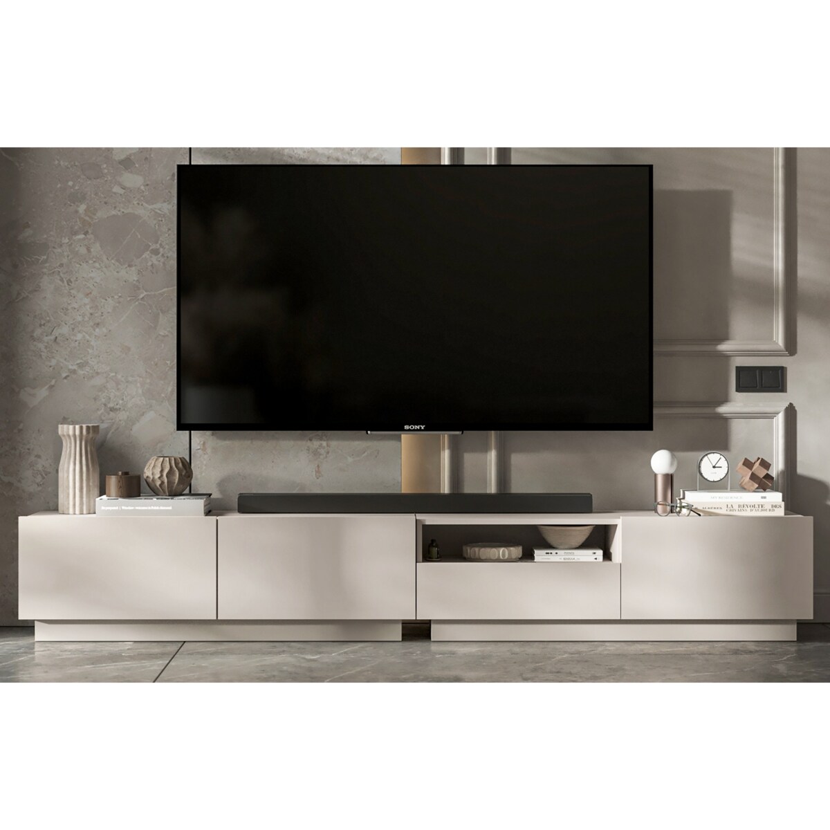 Szafka RTV Loft Stojąca / Wisząca Kaszmir MAT Komoda RTV Szuflada 240 cm