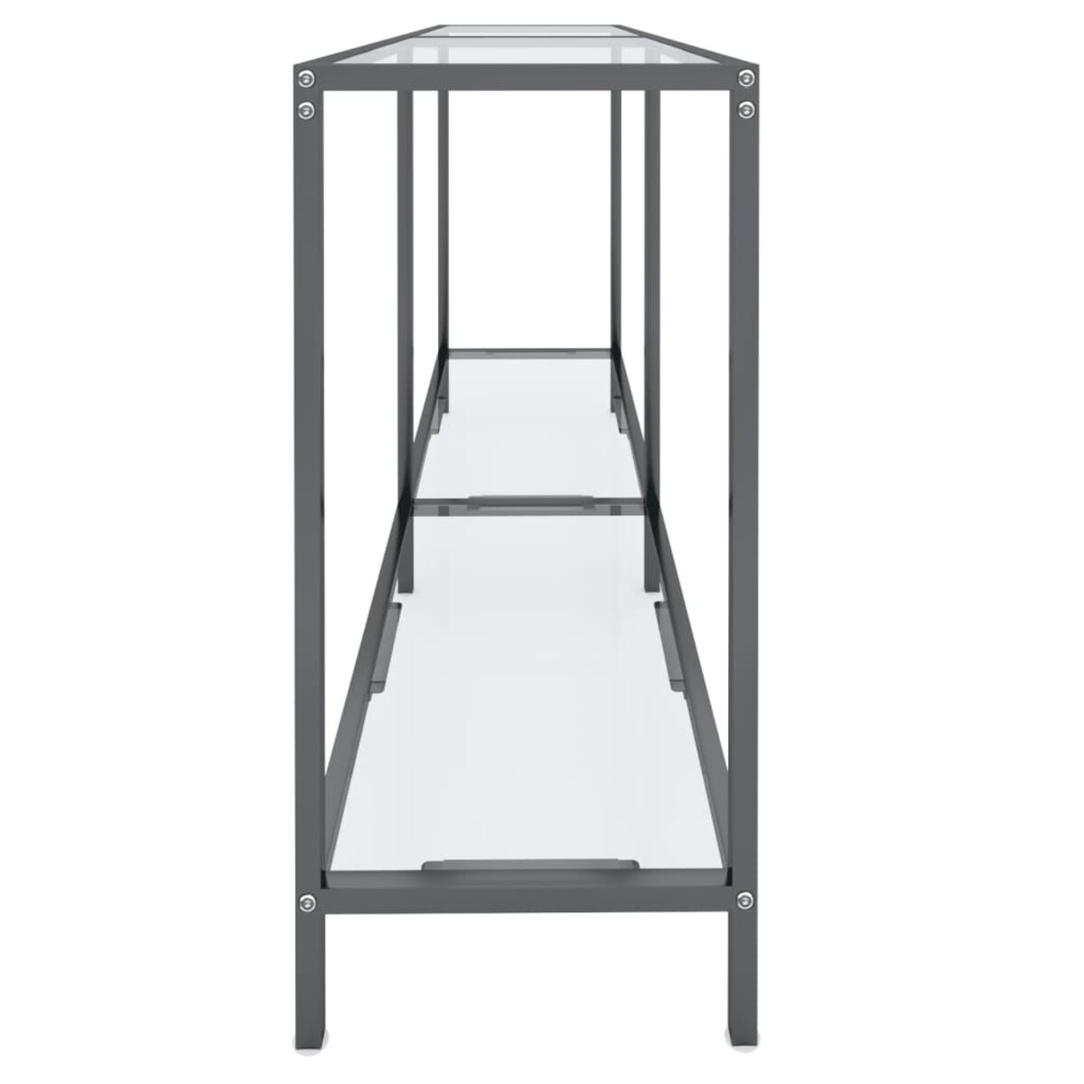 vidaXL Stolik konsolowy, przezroczysty, 140x35x75,5cm, szkło hartowane