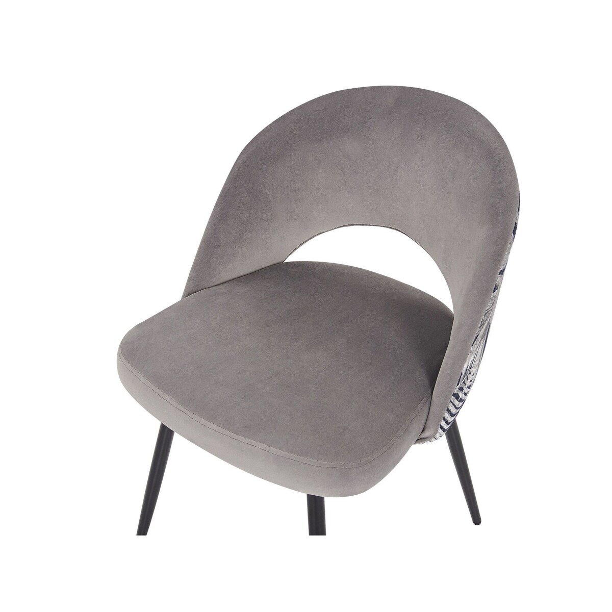 Zestaw 2 krzeseł do jadalni welurowy szary VIVIAN