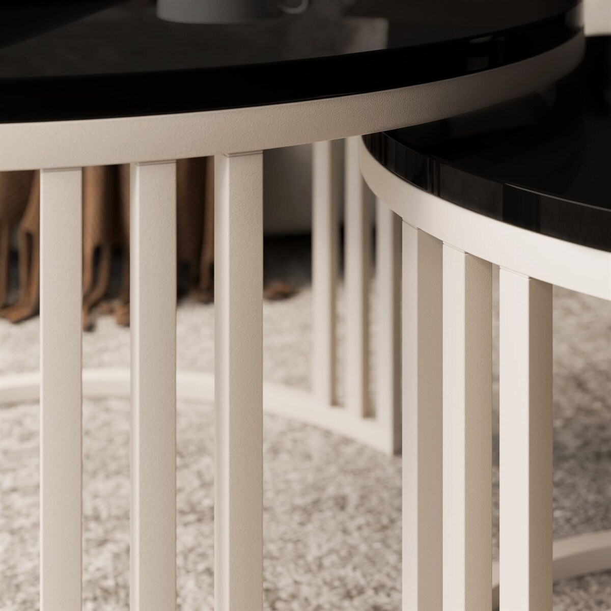 Stolik kawowy LORI 2w1 KASZMIR wysoki połysk, blat czarny