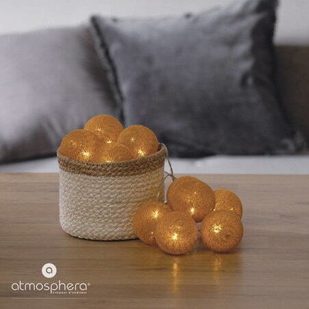 Girlanda świetlna do pokoju, Świecące kule LED, 10 sztuk