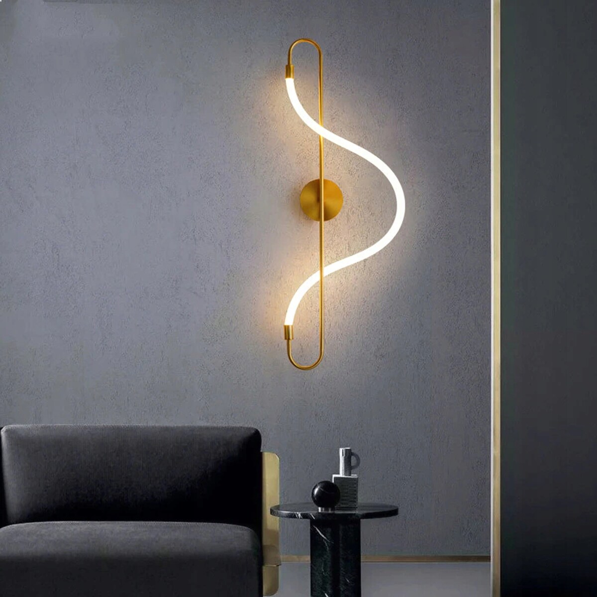 Kinkiet Lampa Ścienna Long Złota Lina Led
