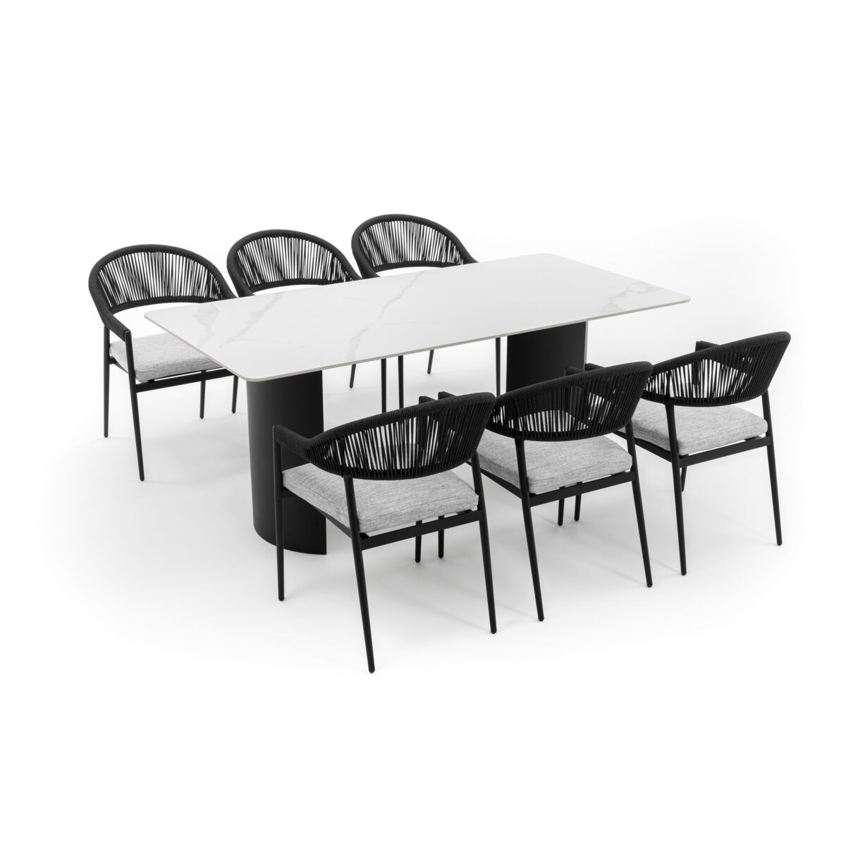 Zestaw mebli ogrodowych aluminiowe nowoczesne BELIZE LUX biało szare