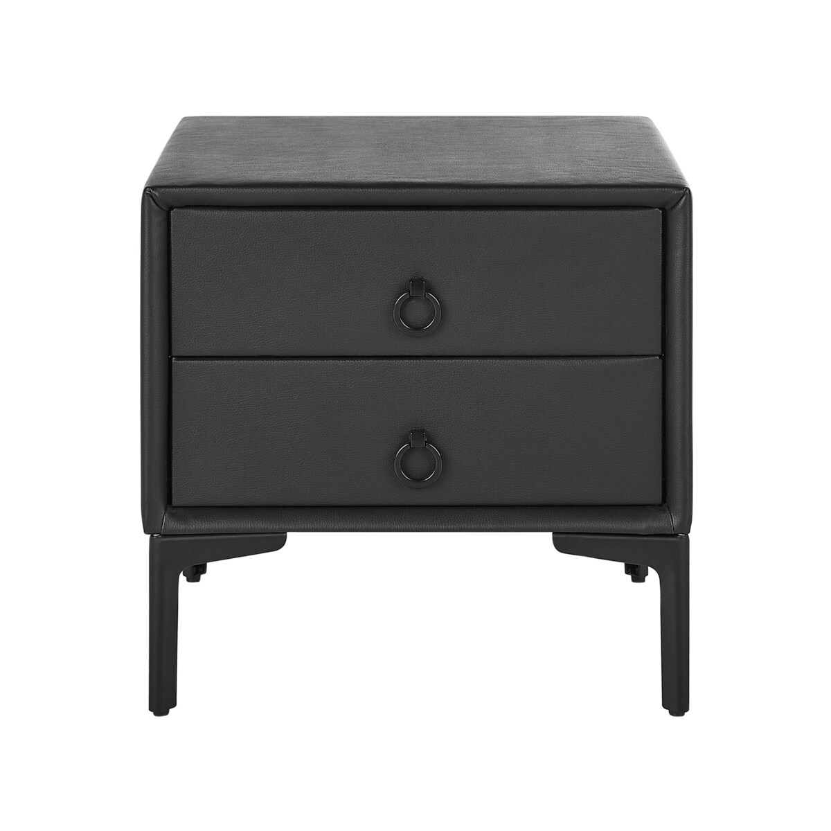 Szafka nocna ekoskóra czarna SEZANNE