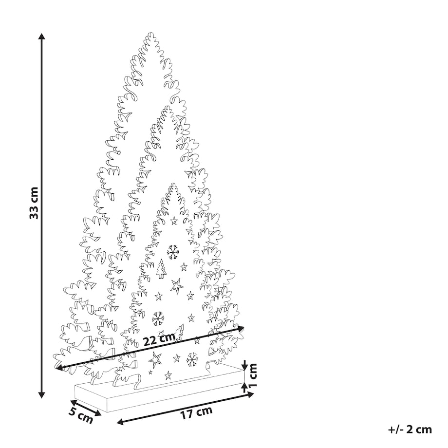 Dekoracja świąteczna LED EMMESAN 33 cm Choinka Biały