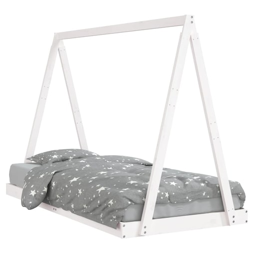 vidaXL Rama łóżka dla dzieci, biała, 90x190 cm, drewno sosnowe
