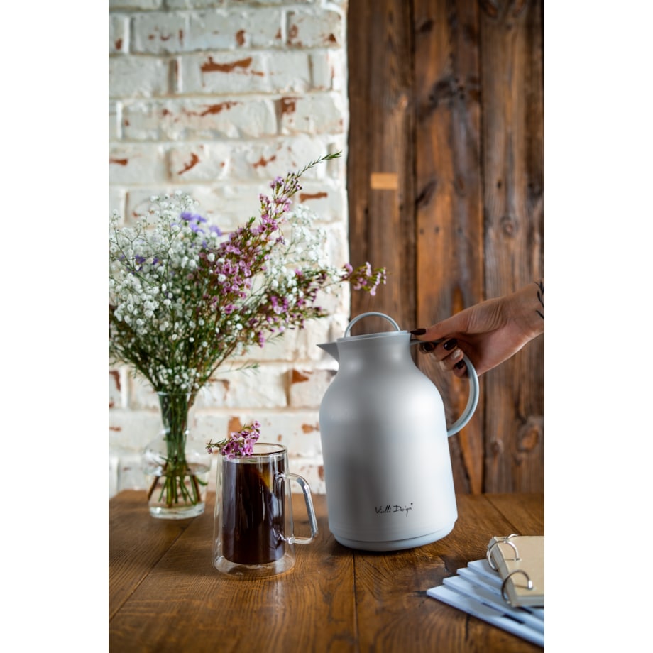 Termos z wkładem szklanym 1L AMO szary 27787