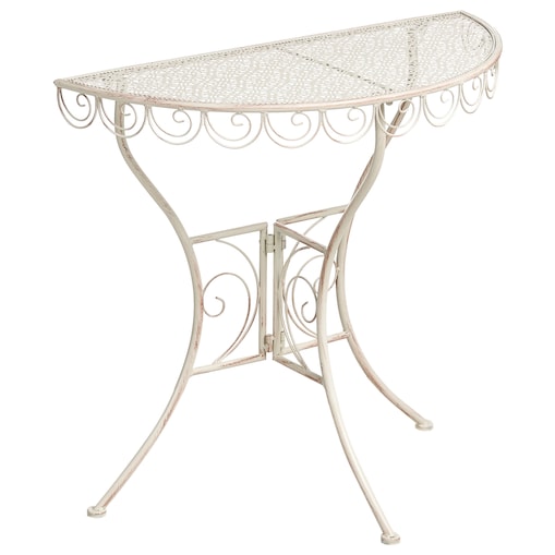 Stolik bistro JUINA 80 cm 36 cm Metal Jasnobeżowy