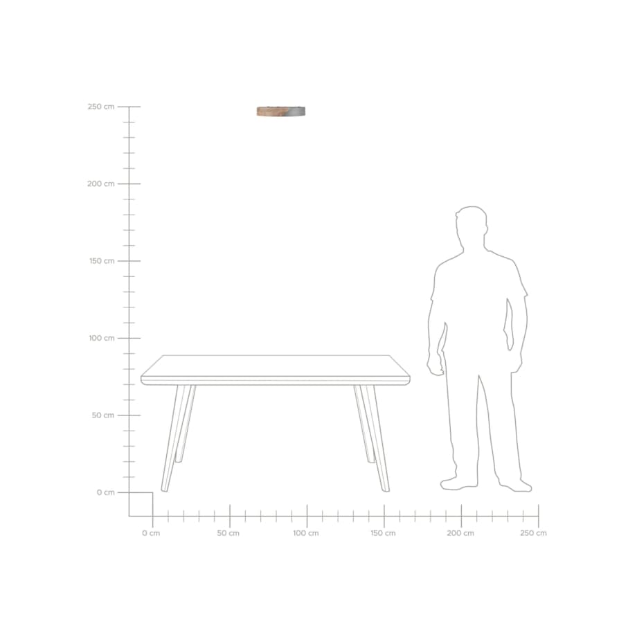 Lampa sufitowa LED metalowa szara z jasnym drewnem PATTANI