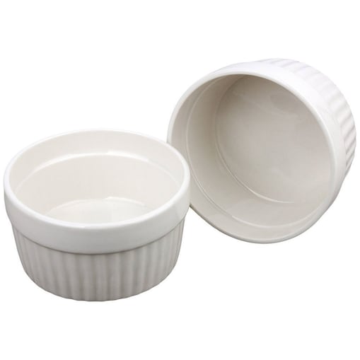 Ceramiczne miseczki, kokilki wielofunkcyjne 185 ml - 2 sztuki, kolor biały