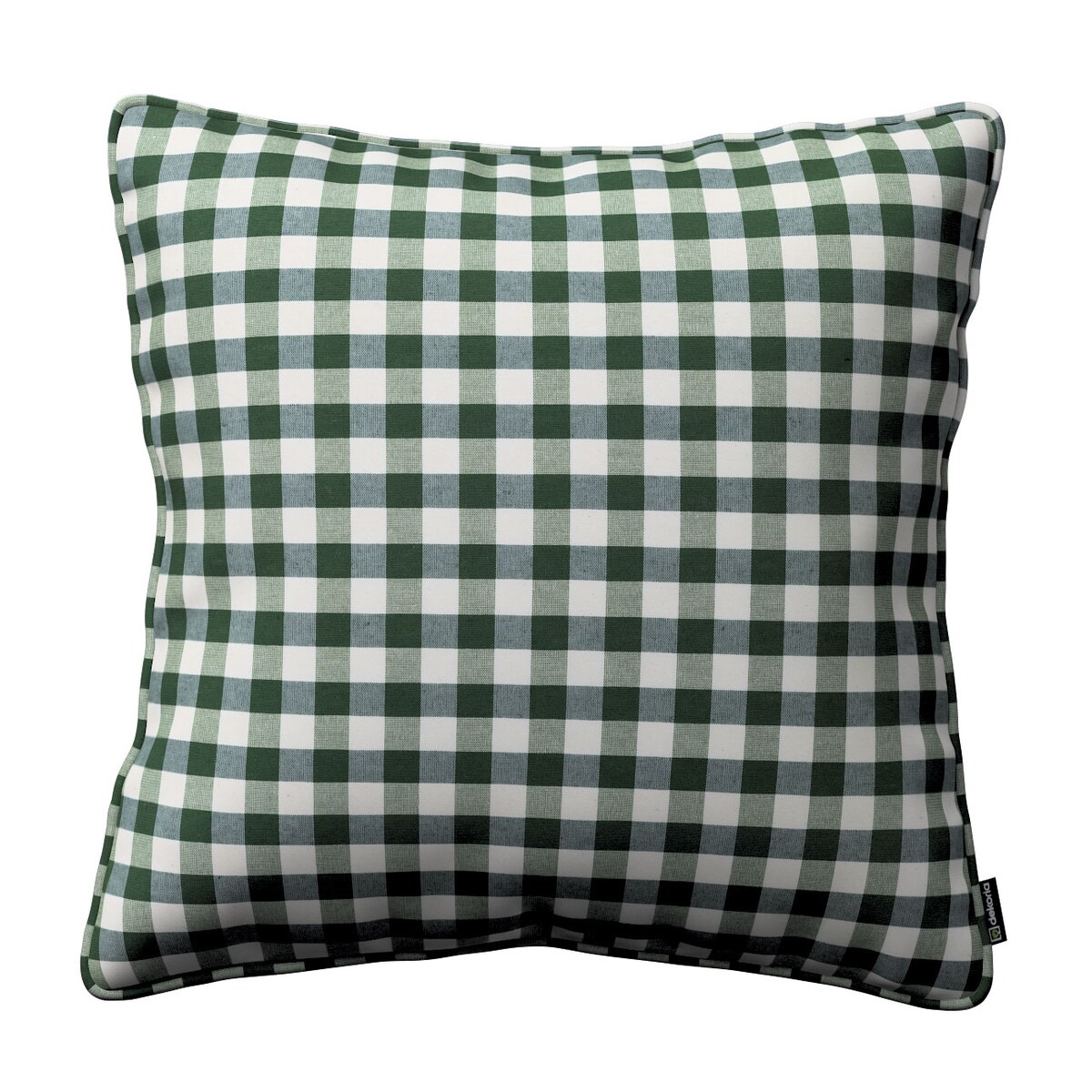 Poszewka Gabi na poduszkę 60x60 zielono-biała kratka (1,5x1,5cm)