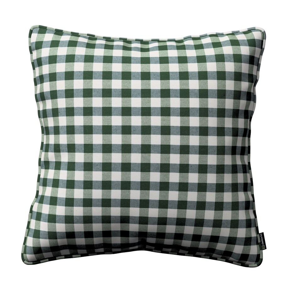 Poszewka Gabi na poduszkę 60x60 zielono-biała kratka (1,5x1,5cm)