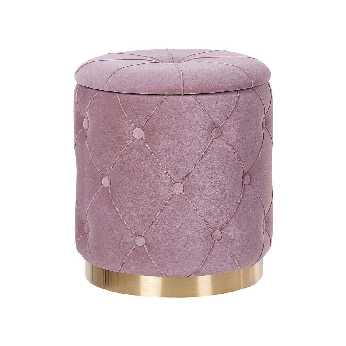 Zestaw 2 pufów ze schowkiem różowy PUEBLO