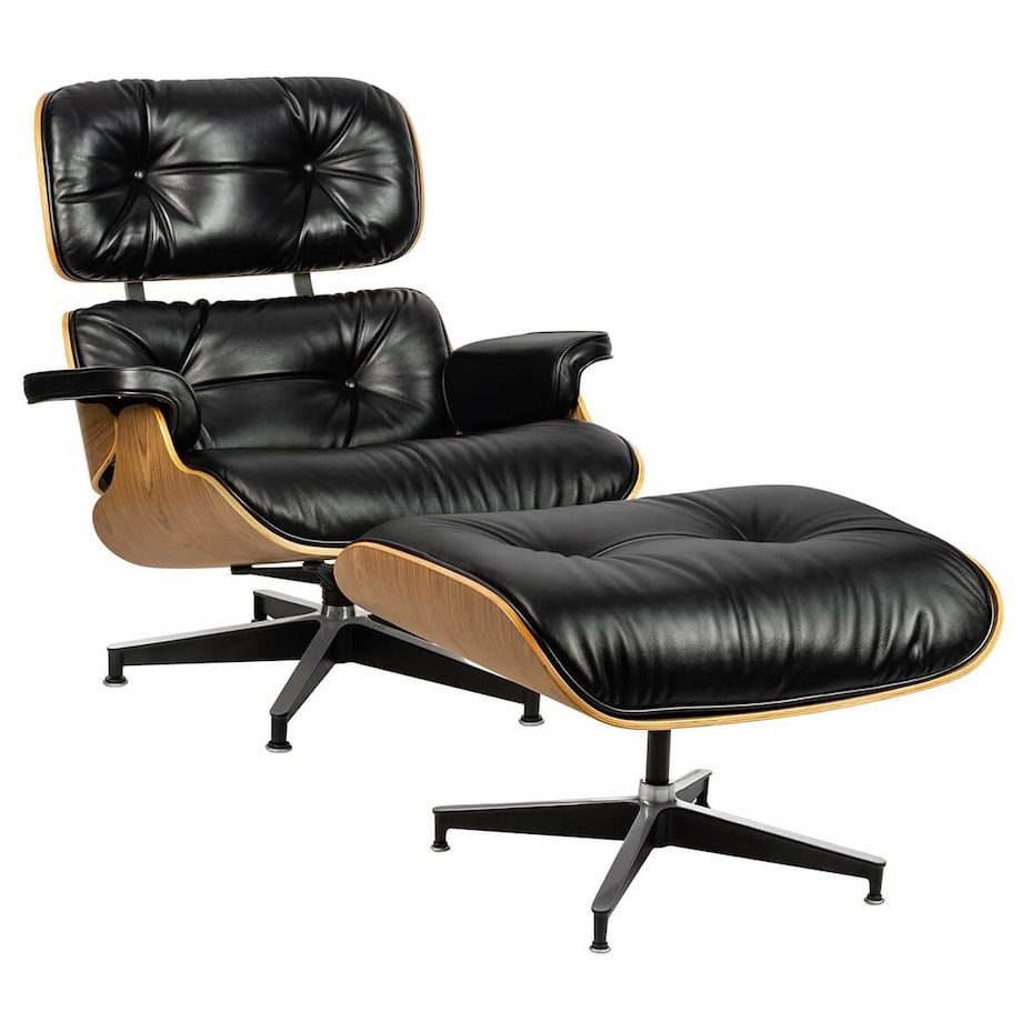 Szeroki fotel Lounge salonowy do wypoczynku czarny orzech, King Home