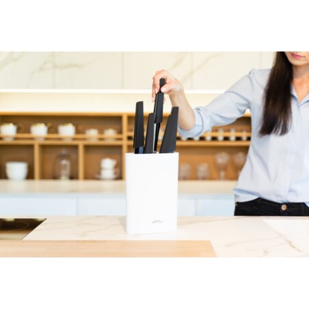 Stojak do noży owalny Bianco 30386