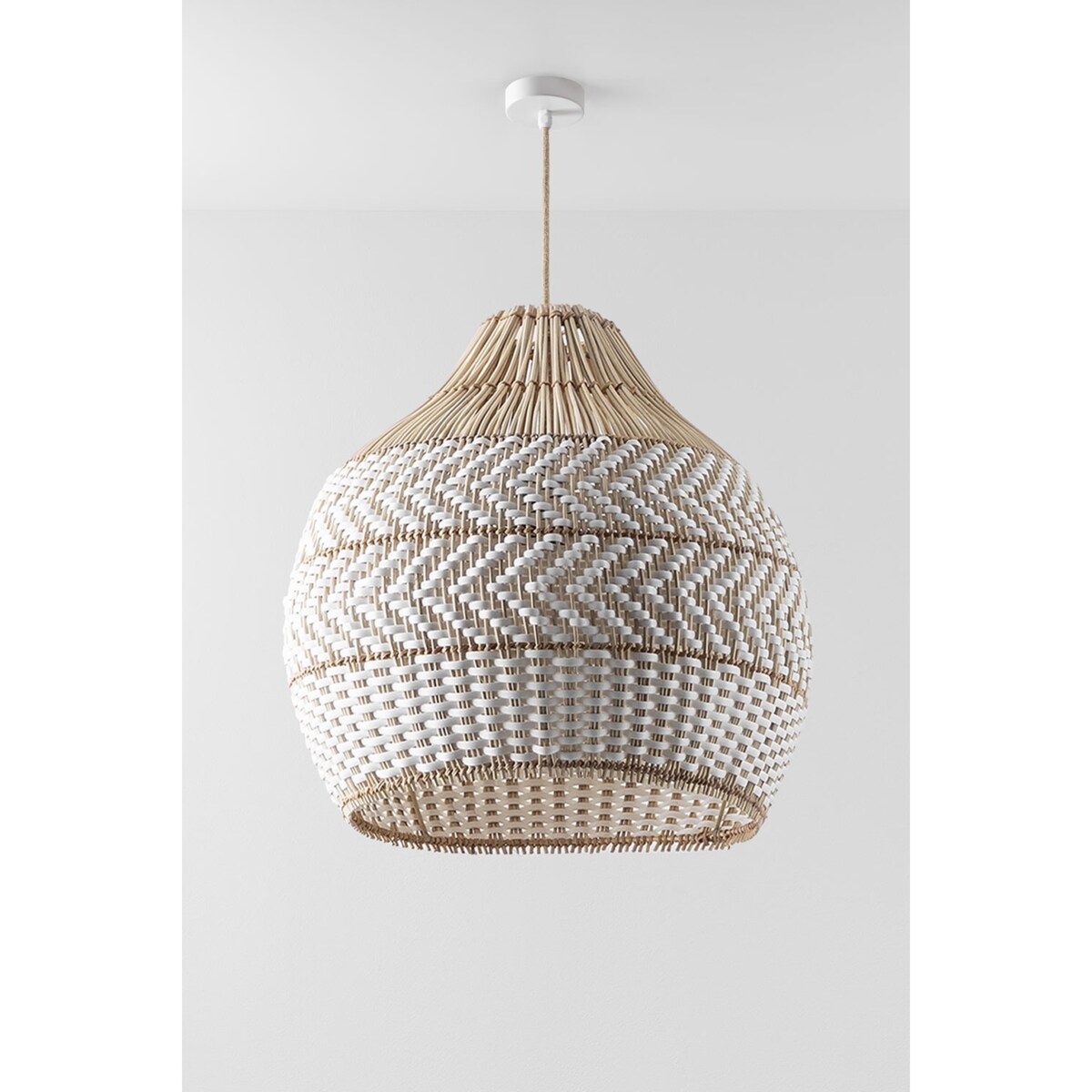 Lampa wisząca z plecionego rattanu Llaury Ø70 cm