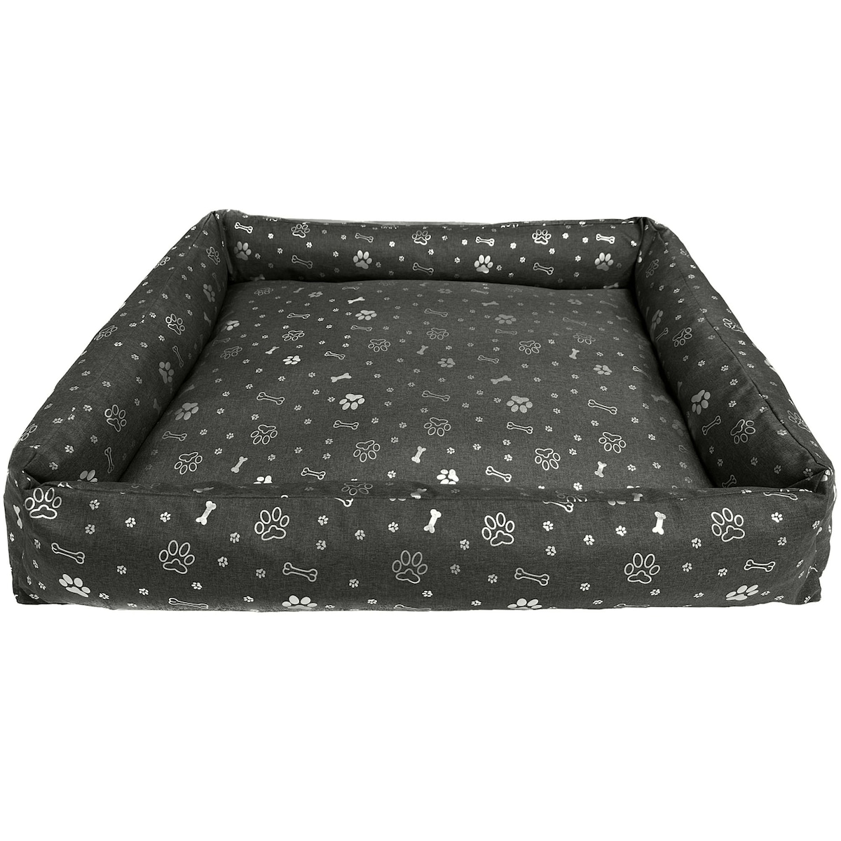 Legowisko Dla Psa Kanapa Posłanie 75X65 Cm Wodoodporne Poduszki Pikowane Kość Srebrna