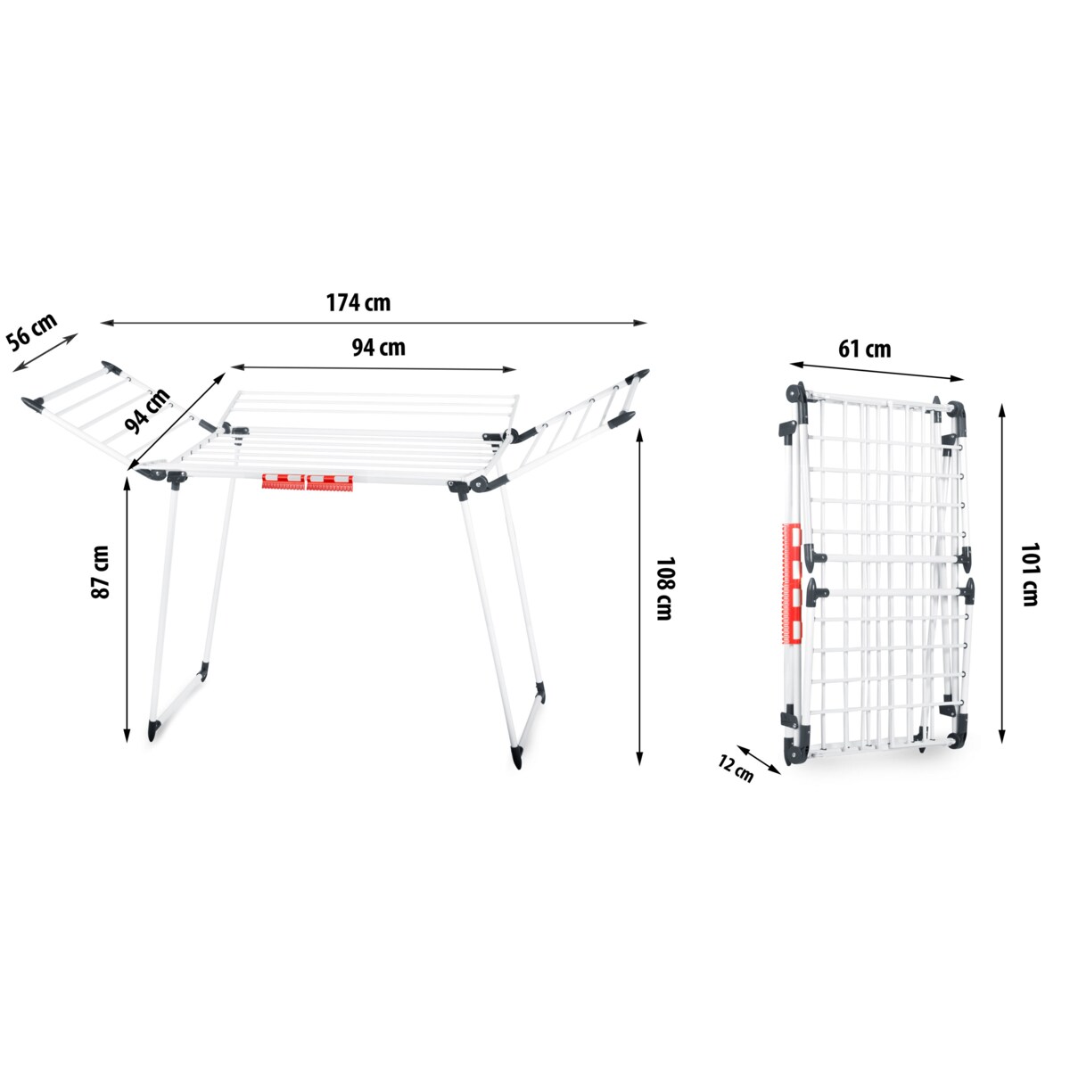 Suszarka na pranie stojąca rozkładana 22m Massido Lina biała