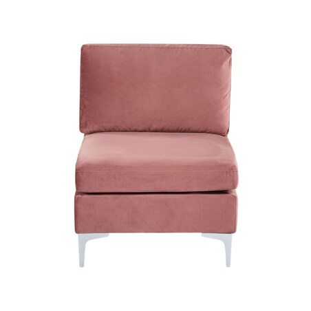 Sofa modułowa EVJA Welur Różowy z otomaną dla 3 osób