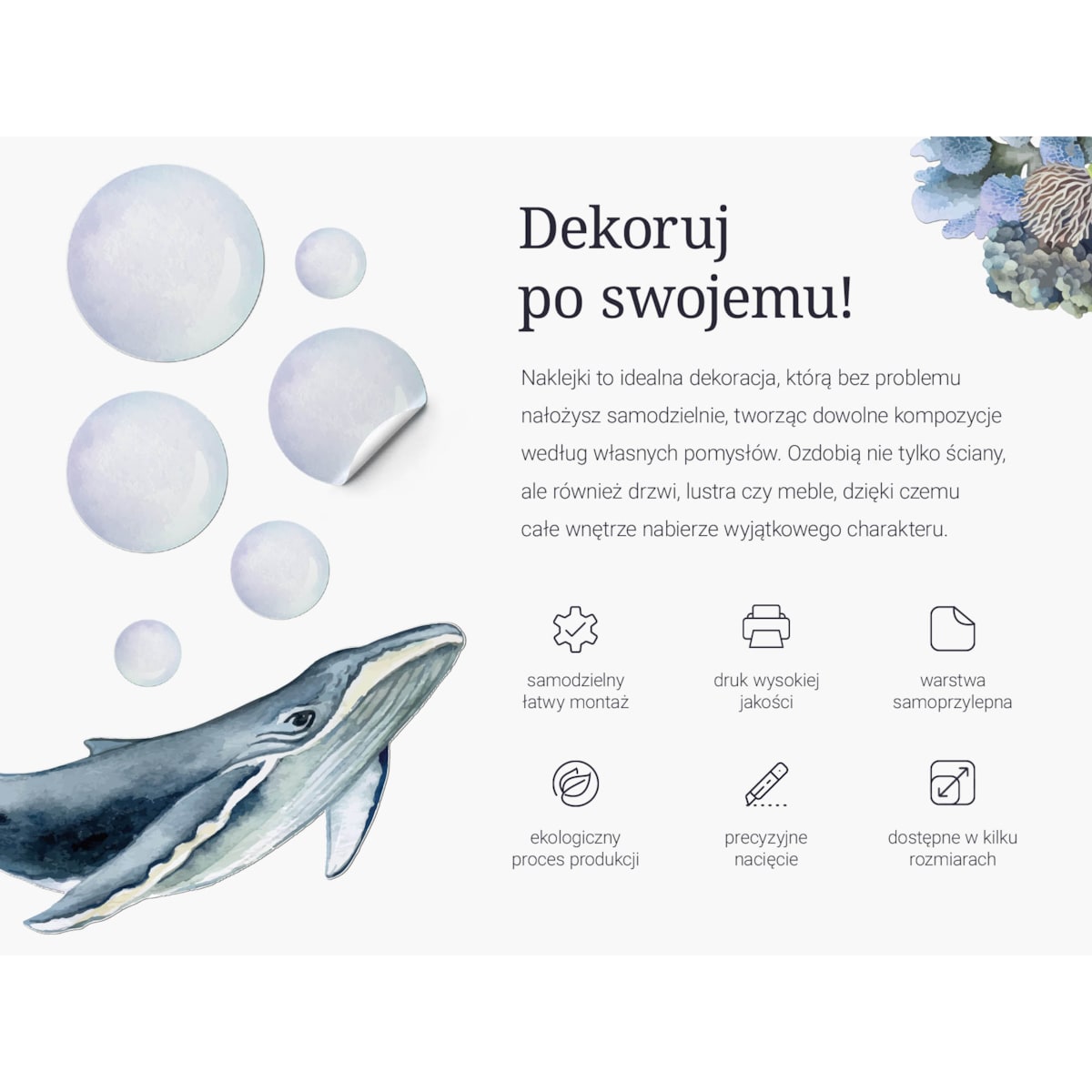 Zestaw naklejek na ścianę, Zwierzęta z bajki - żyrafa, 60cm