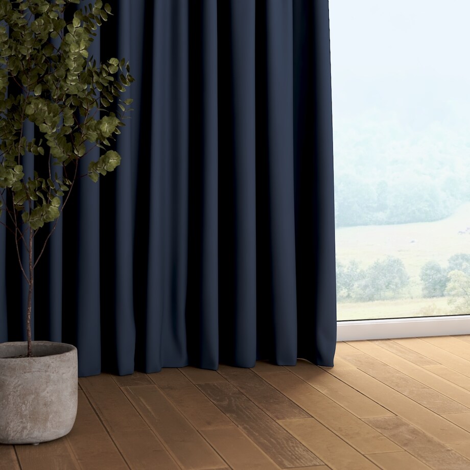 Zasłona na taśmie marszczącej 1 szt. 130x260 granatowy