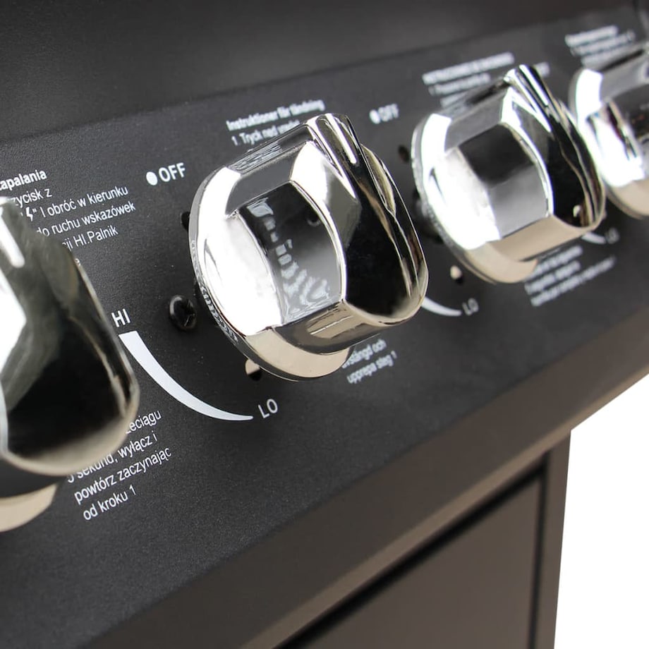 vidaXL Grill gazowy ze strefą gotowania 6+1, kolor czarny