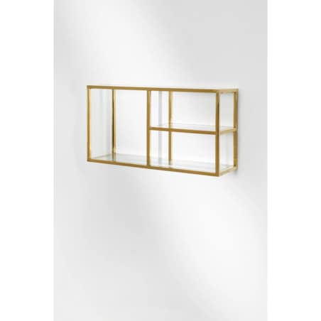 Półka wisząca, szklane półki, błyszczące złoto 90 cm Daiana