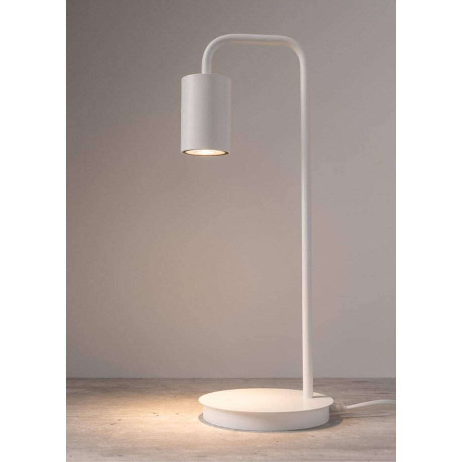 Nocna lampa stojąca Luis minimalistyczna do sypialni biała