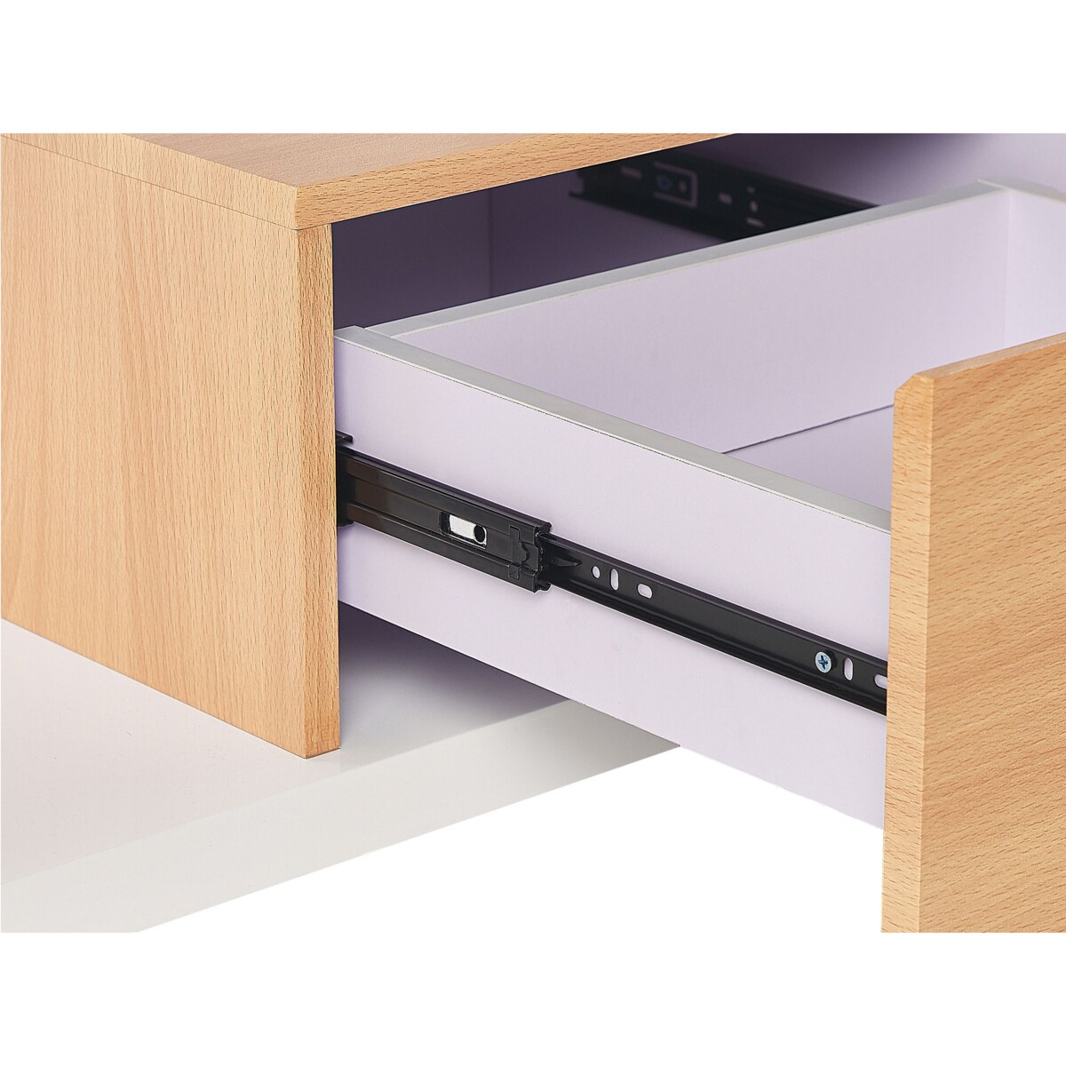 Szafka RTV biała z jasnym drewnem KNOX