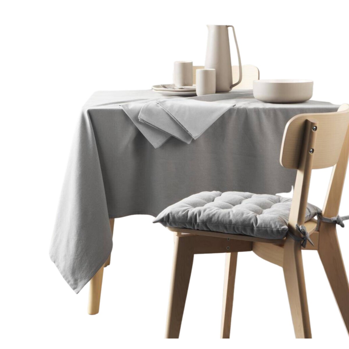 Obrus na stół prostokątny MISTRAL, gładka bawełna z recyklingu, 140 x 240 cm